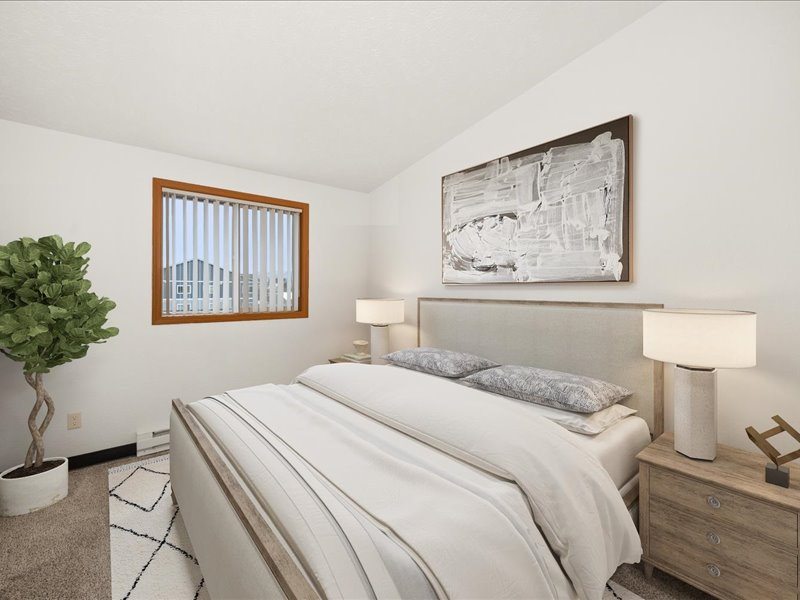 Staged 2nd bedroom, unit style 2B